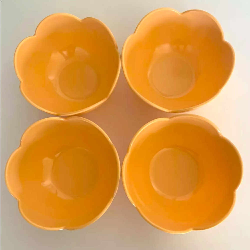 4 Set Spritz Flower Bowl Tulip Pastel Peach New